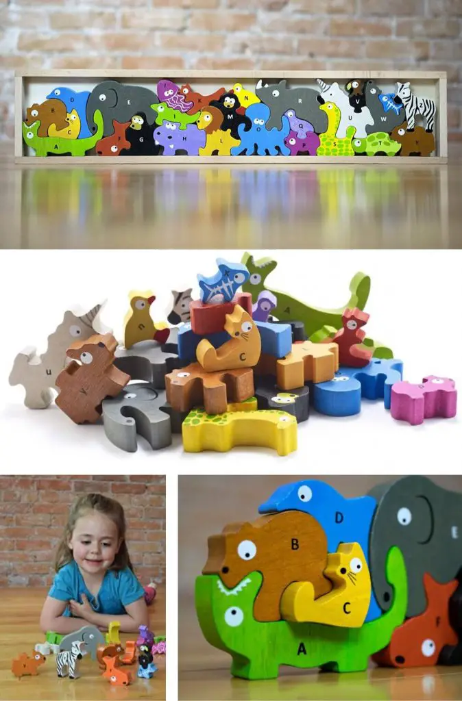 beginagain animal parade puzzle playset a to z