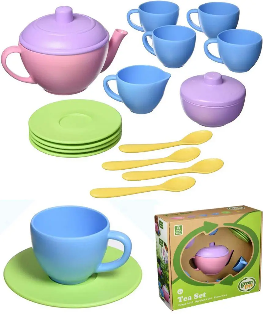 green toys recycled plastic childrens tea set