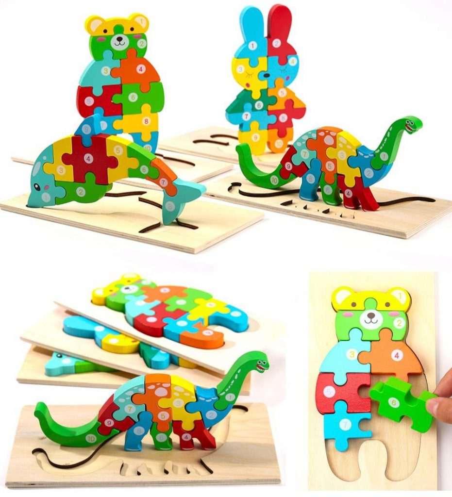 montessori mama chunky animal toddler puzzles 4 pack