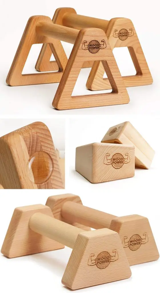 woodpower indoor wooden exercise blocks and push up handles