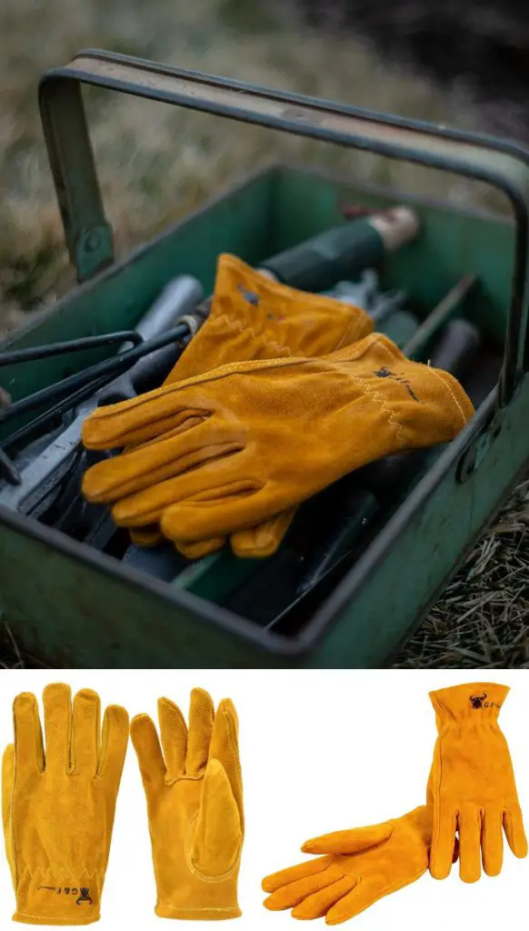 g and f justforkids cowboy genuine leather kids garden gloves