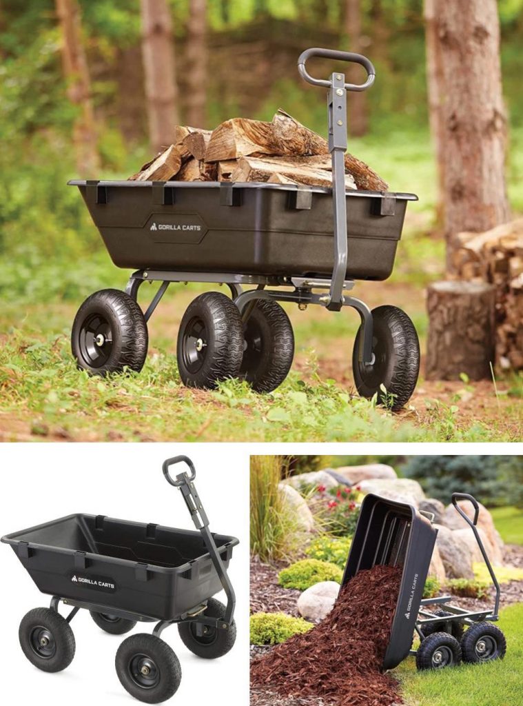 gorilla carts gcr 4 ultimate 2 wheel utility garden wheelbarrow