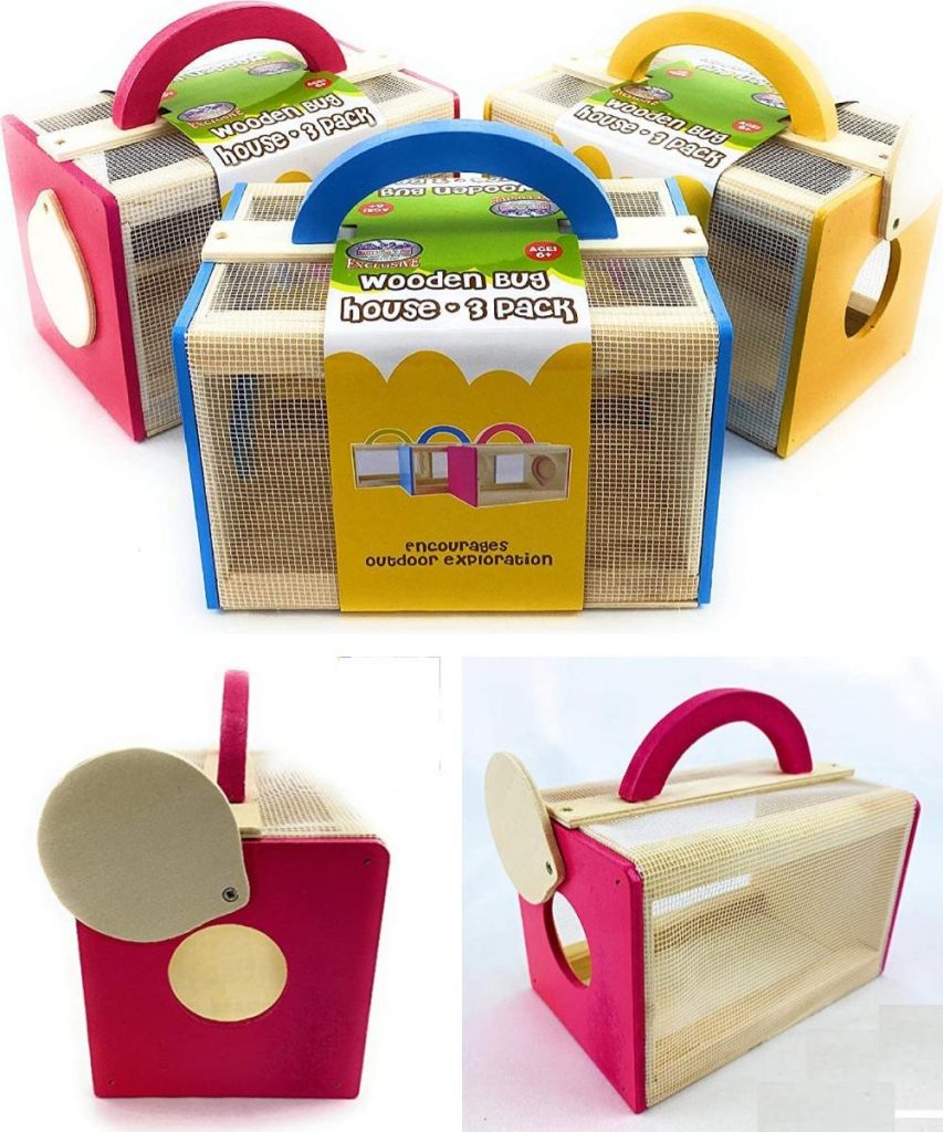 mattys toy stop carry along wooden bug house 3 pack