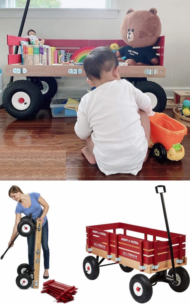 radio flyer all terrain wooden garden cargo wagon for kids and toddlers