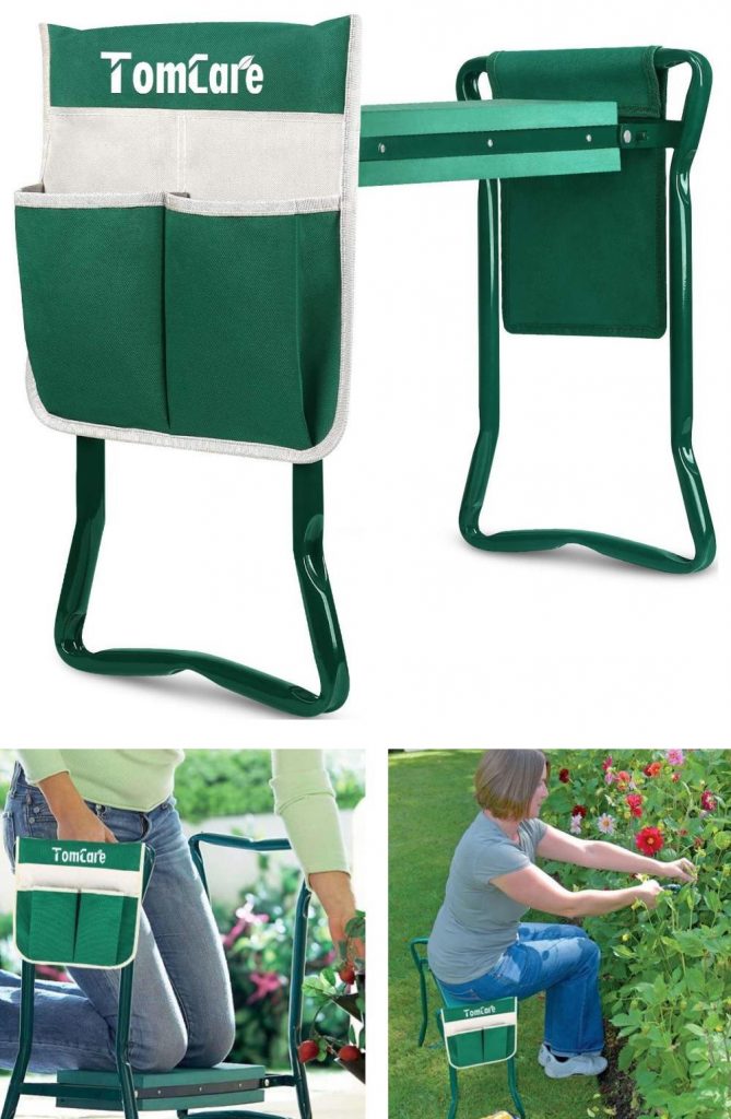 tomcare all purpose foldable metal garden kneeler seat stool bench step