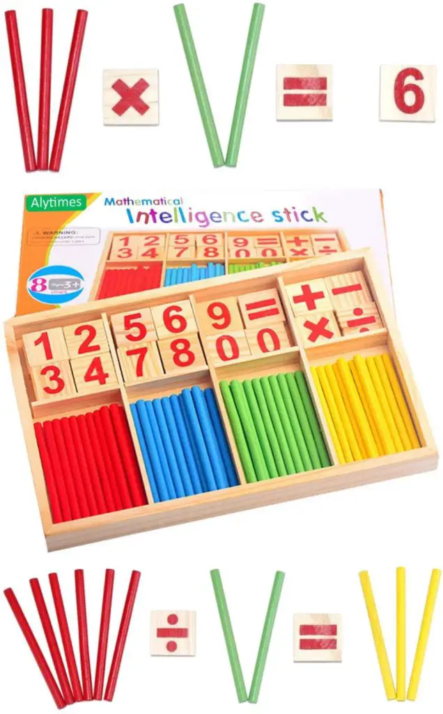 alytimes wooden number calculation cards and counting sticks