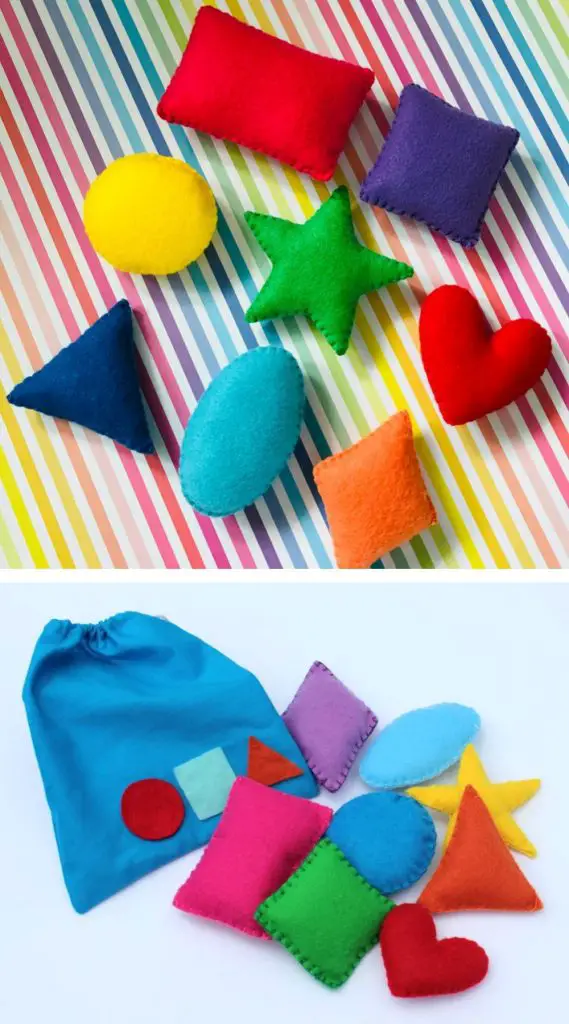 deco play baby felt geometric shapes for early years tactile visual learning