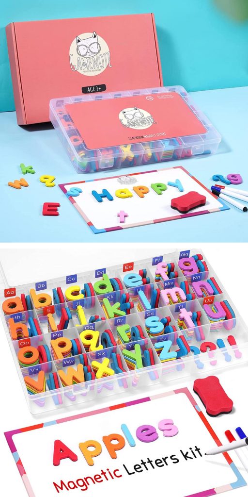 gamenote classroom magnetic plastic letters spelling box kit 234 magnets