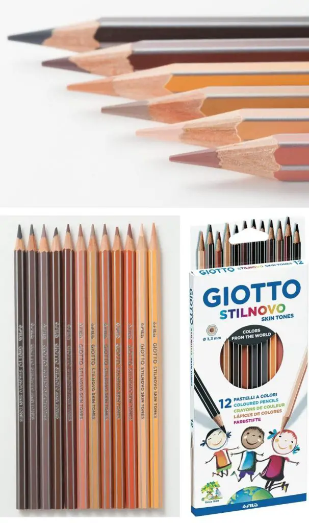 giotto stilnovo early years skintones colouring pencils 3 years 12 count