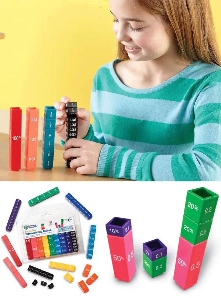 learning resources fraction tower equivalency learning cubes