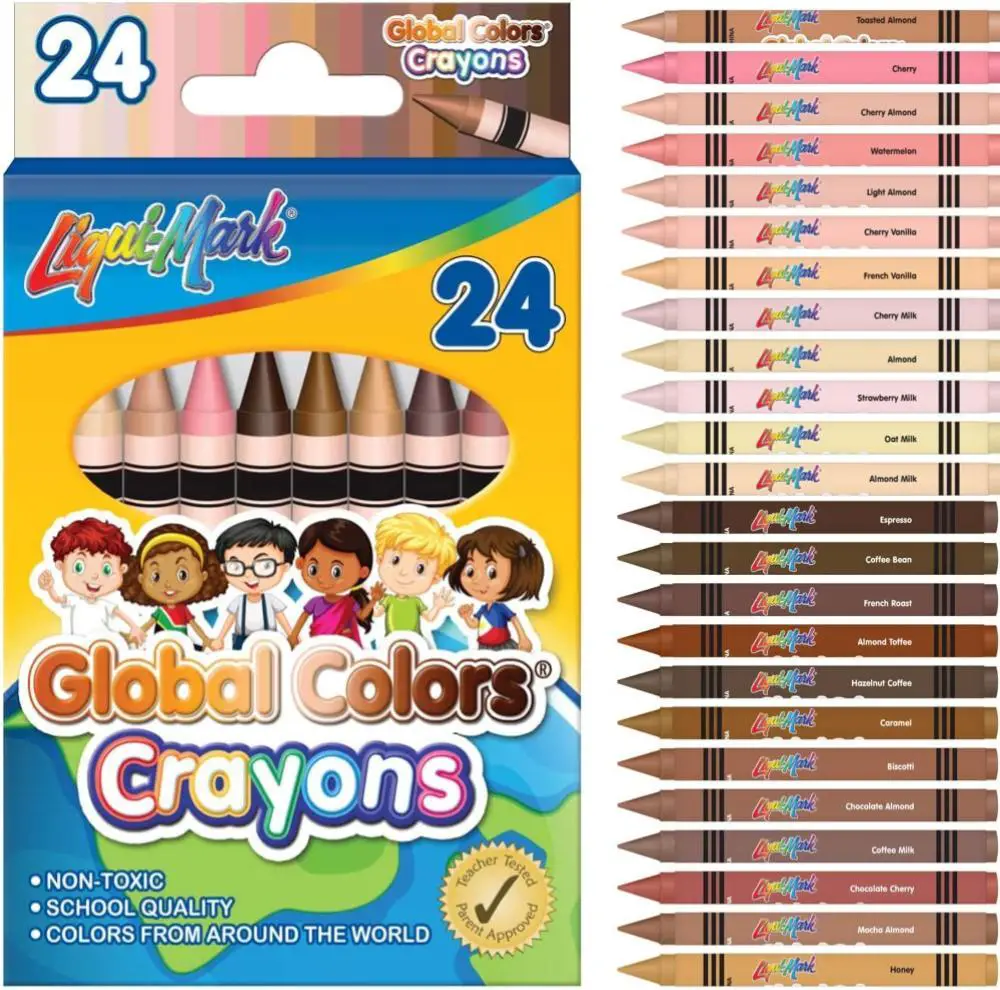 liquimark global colors budget friendly school quality childrens crayons 24 count