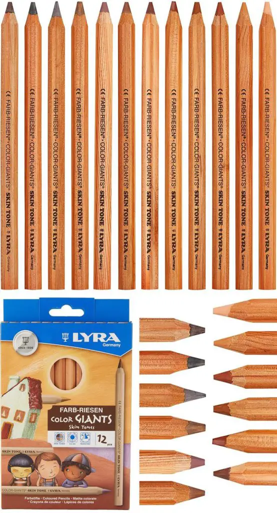 lyra color giants extra wide skin tone young kids colored pencils 12 count 4 years