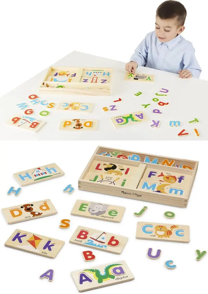 melissa and doug double sided abc picture boards for photo memorization