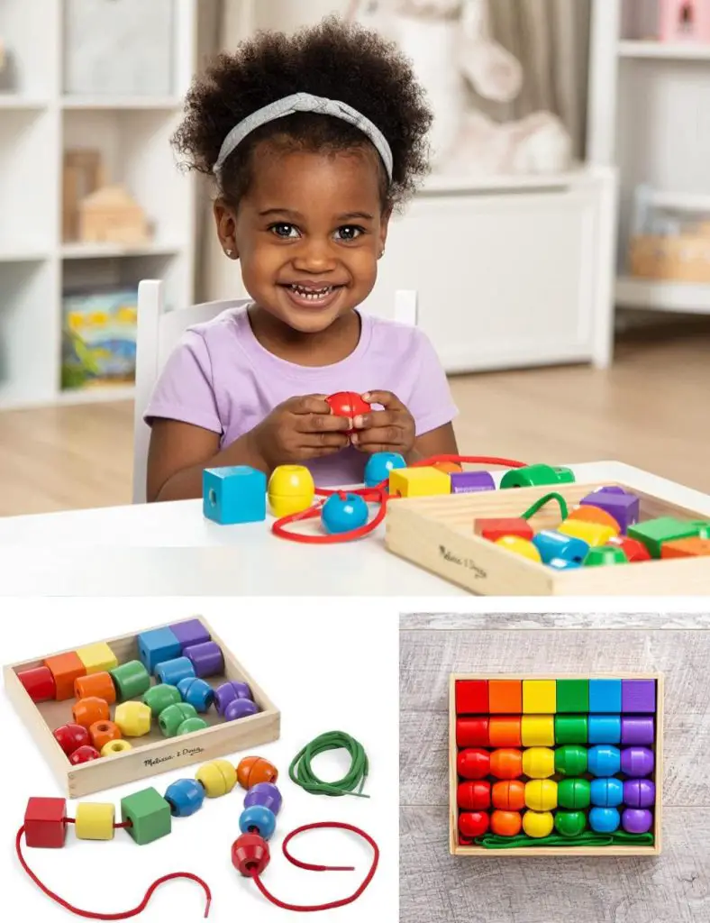 melissa and doug primary secondary color lacing beads with string