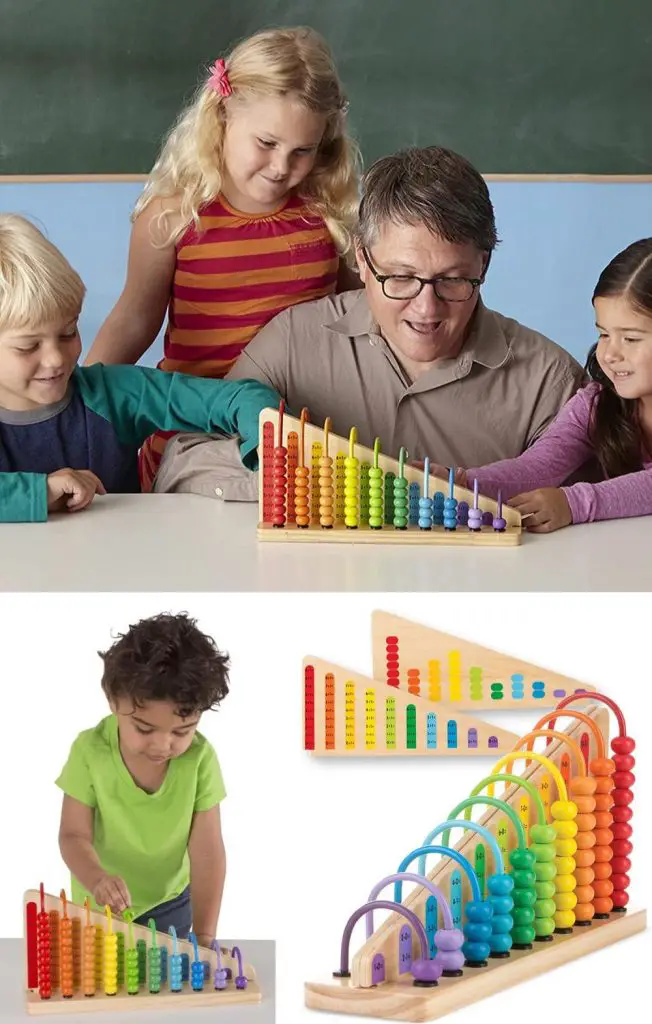 melissa and doug wooden counting beads abacus add and subtract