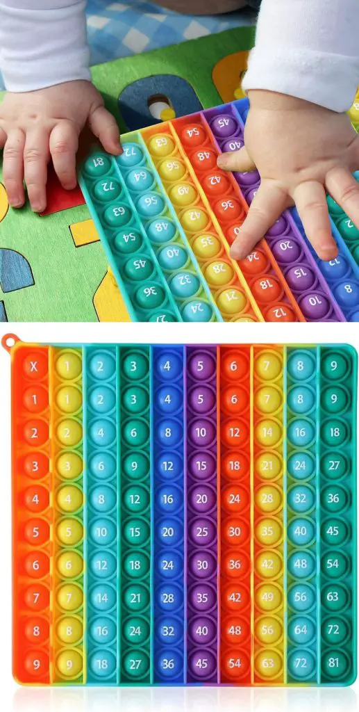 misc brands silicone multiplication table fidget rainbow
