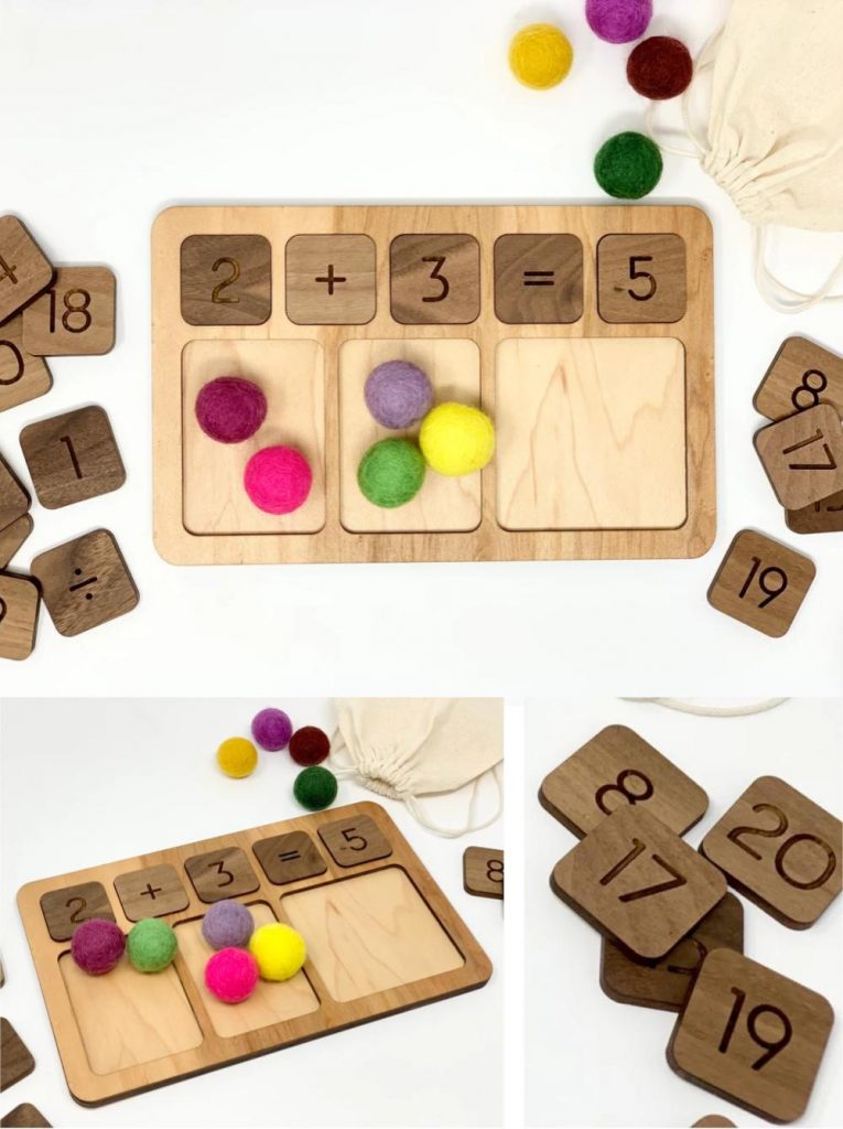 montessori factory math board and number tiles mult div add sub