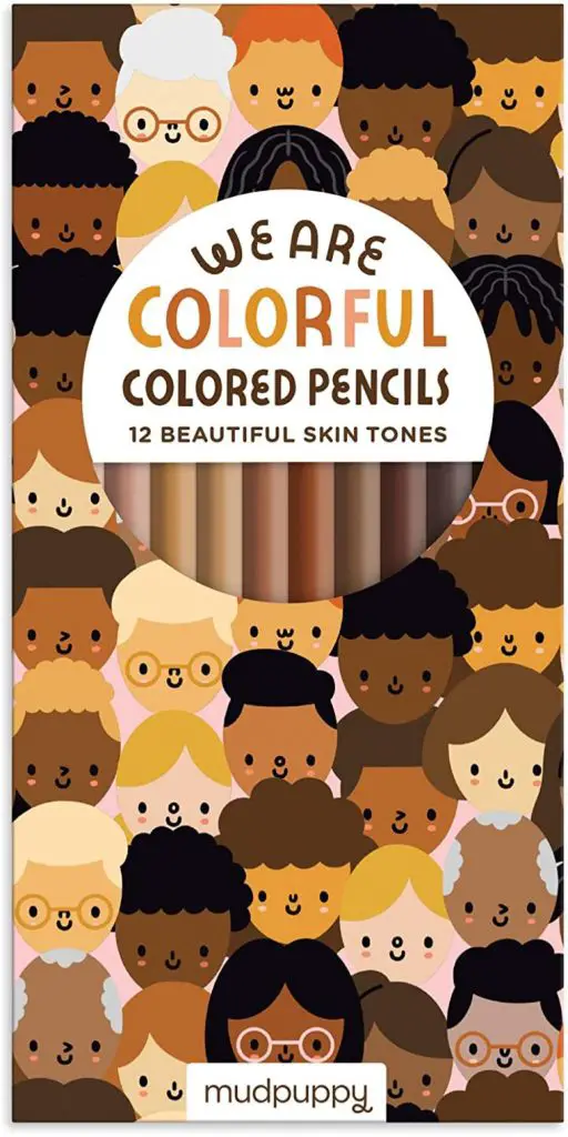 mudpuppy we are colorful skin tone colored pencils gift box 12 count