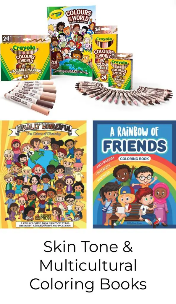 multicultural coloring bookds for use with skin tone crayons markers colored pencils