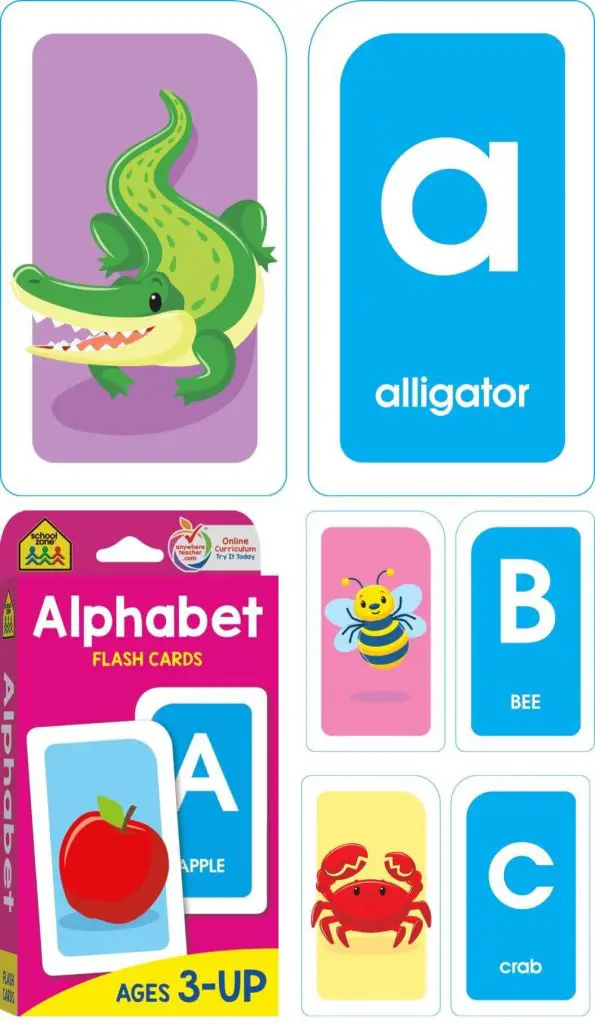 school zone classic letter picture cardstock alphabet memory cards deck of 56