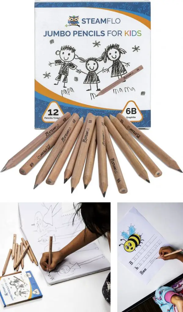 steamflo jumbo pencils for toddlers and kids triangle shape