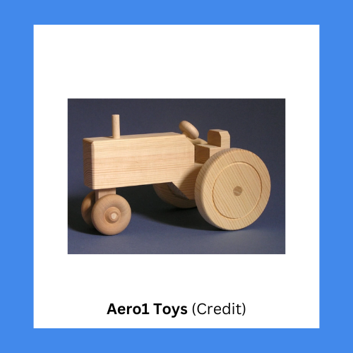 Aero1 Toys Handcrafted Large Wooden Tractor Toy
