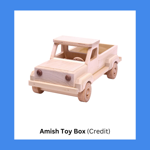 Amish Toy Box Heirloom Quality Wooden Toy Pickup Truck