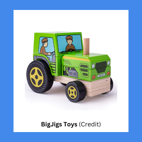 BigJigs Toys Wooden Tractor Stacking Toy