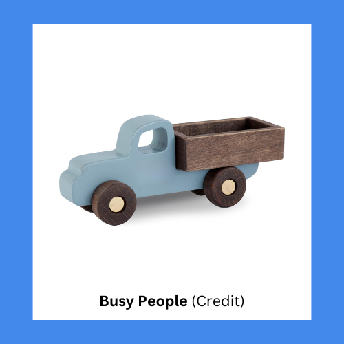 Busy Puzzle Wooden Trailer Truck Toy