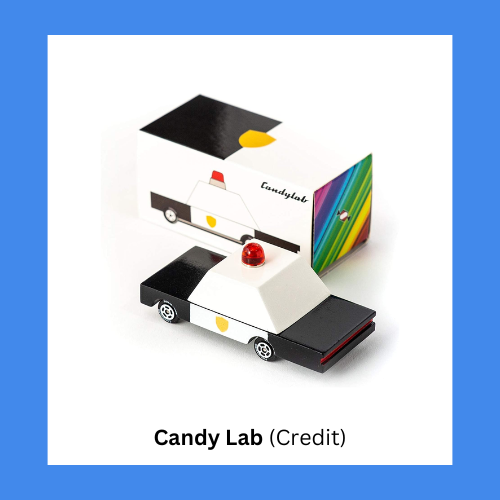 Candy Lab Premium Collectible Wood And Metal Police Car