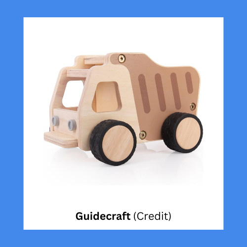 Guidecraft Traction Tires Wooden Toy Dump Truck