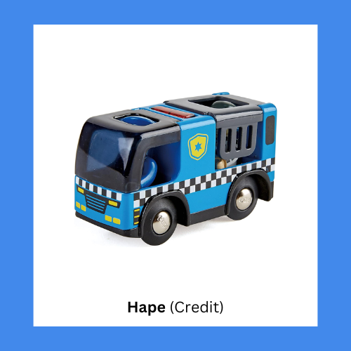 Hape English Peace Officers Van Wooden Toy