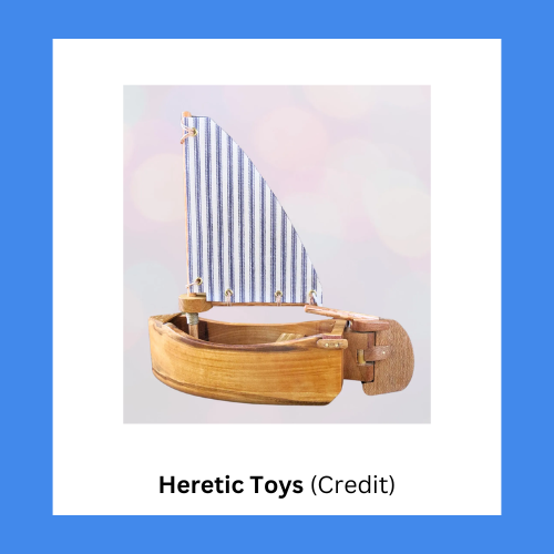 Heretic Toys Handcrafted Solid Wood Toy Sailboat
