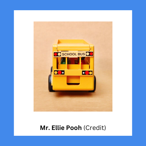 Mister Ellie Pooh Personalized Peg Dolls Handmade Wooden Toy School Bus