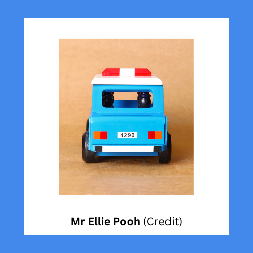 Mr Ellie Pooh Handmade Realistic Wooden Police Car Toy