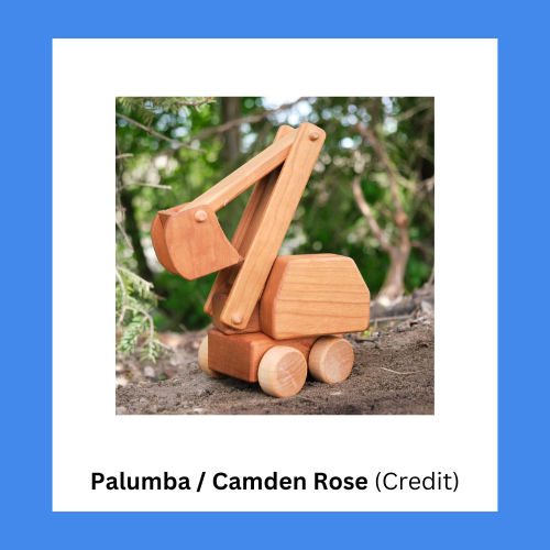 Palumba Camden Rose Cherry Wood Toy Excavator