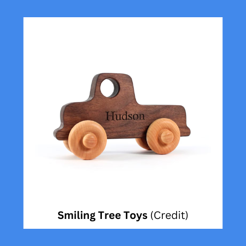 Smiling Tree Toys Personalized Name Pickup Truck Toy