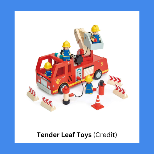 Tender Leaf Toys Wooden Fire Truck Play Set