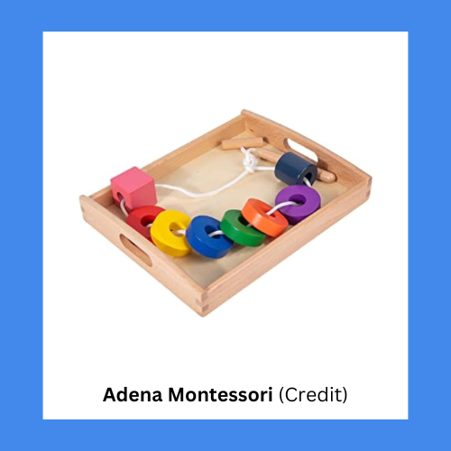 Adena Montessori Wooden Lacing Set