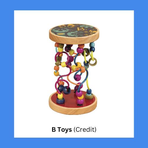 B Toys Wooden Bead Maze Rolling Toy