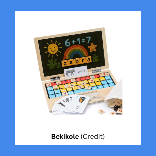 Bekikole “BekiPad” Wooden Laptop Montessori Learning Toy
