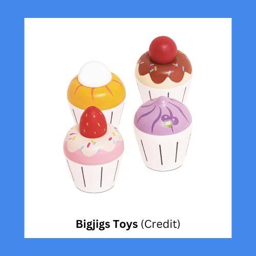 Bigjigs Toys Wooden Cupcake Play Food Set