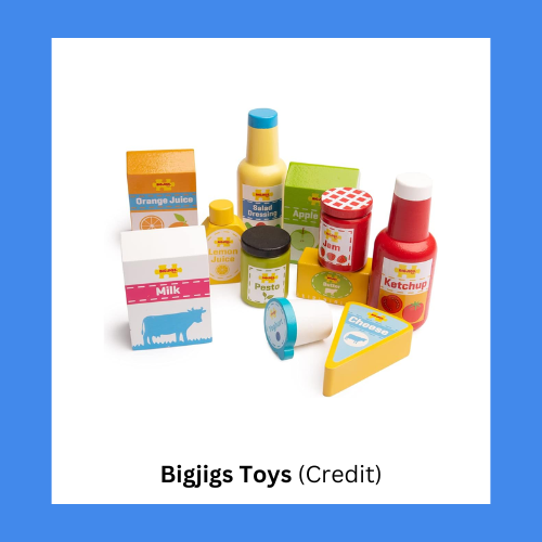 Bigjigs Toys Wooden Fridge Items Play Food