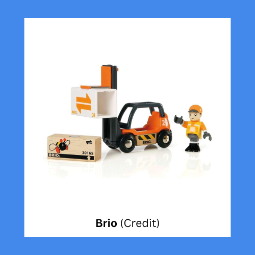 Brio Wooden Toy Train Fork Lift Set
