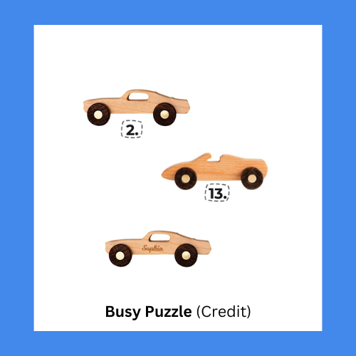 Busy Puzzle Personalized Wooden Car Toys