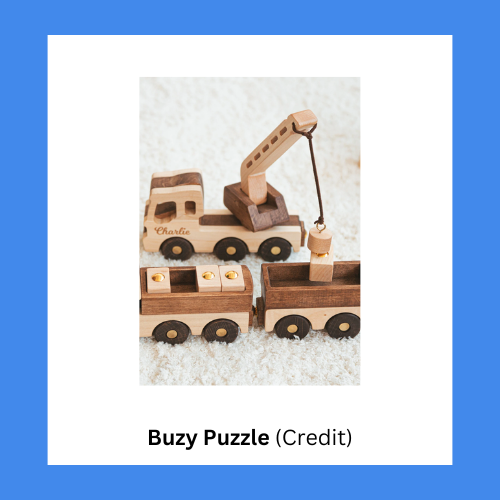 Busy Puzzle Personalized Wooden Toy Crane