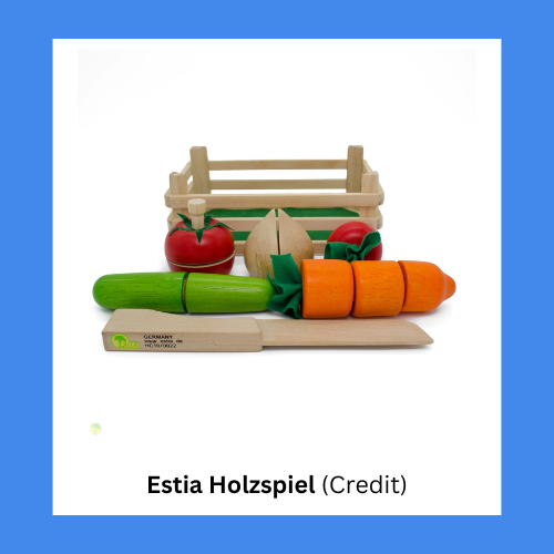 Estia Holzspiel Traditional Wooden Veggie Food Crate