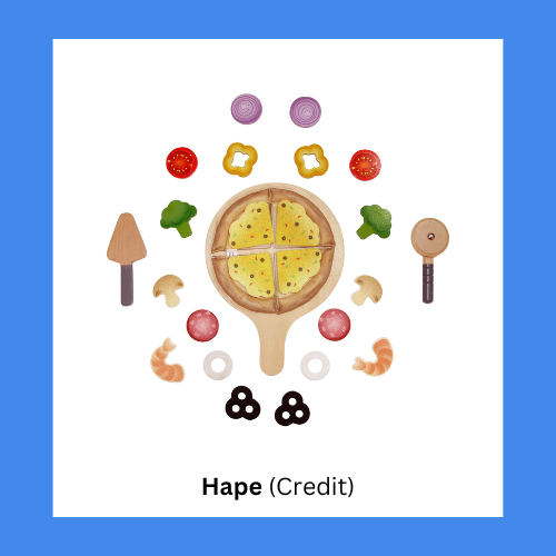 Hape Wooden Pizza With Toppings