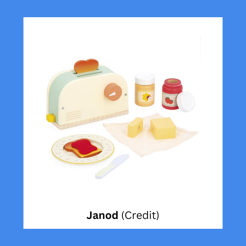 Janod Butter And Jam Wooden Toaster Play Set