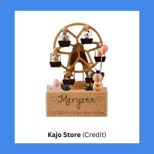 Kajo Store Personalized Wooden Ferris Wheel Music Box